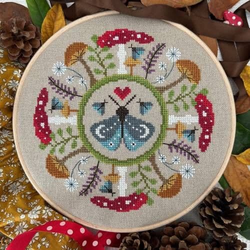 Little Dove Designs The Moth and the Mushroom printed cross stitch chart