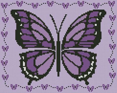 Little Purple Butterfly Sampler by Artecy printed cross stitch chart