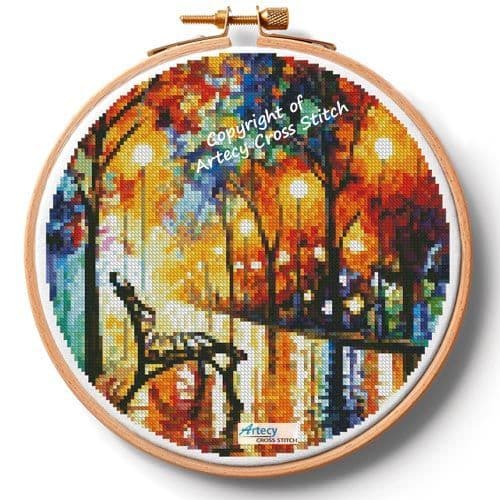 Loneliness of Autumn Hoop (Medium) by Artecy printed cross stitch chart