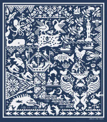 Long Dog Samplers Fisherman's Friends printed cross stitch chart - LD158