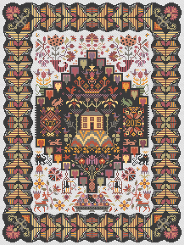 Long Dog Samplers House on the Hill printed cross stitch chart - LD170