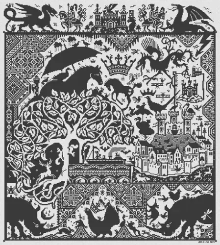 Long Dog Samplers The Mare's Nest printed cross stitch chart - LD169