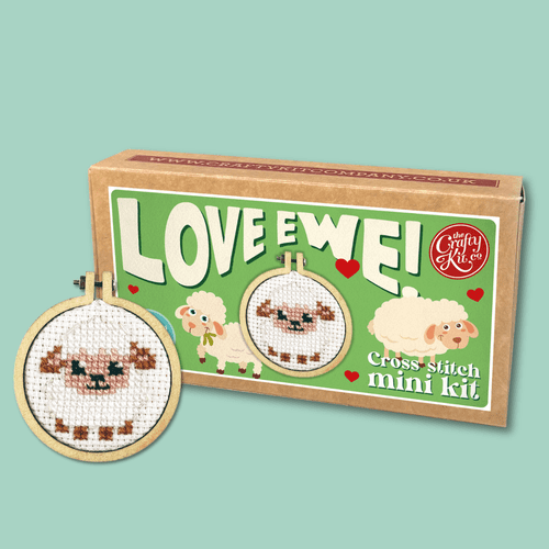 Love Ewe! Matchbox Mini Cross Stitch Kit