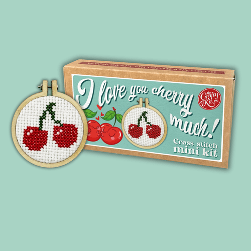 Love You Cherry Much! Matchbox Mini Cross Stitch Kit