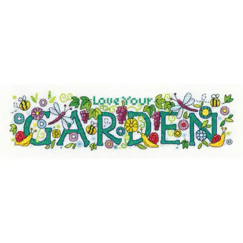 Love Your Garden cross stitch chart - Karen Carter Collection