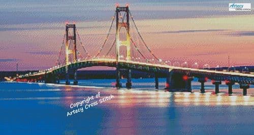 Mackinac Bridge (Crop) by Artecy printed cross stitch chart