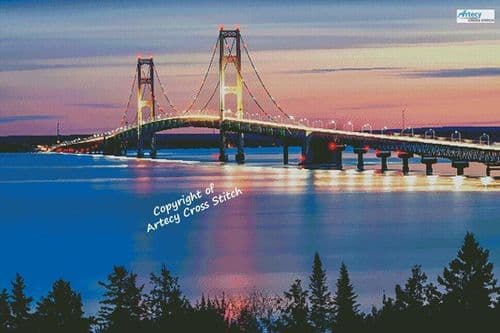 Mackinac Bridge (Large) by Artecy printed cross stitch chart