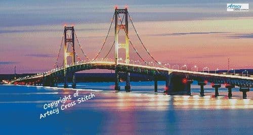 Mackinac Bridge (Large Crop) by Artecy printed cross stitch chart