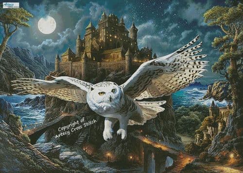 Magic Owl and Castle (Large) by Artecy printed cross stitch chart