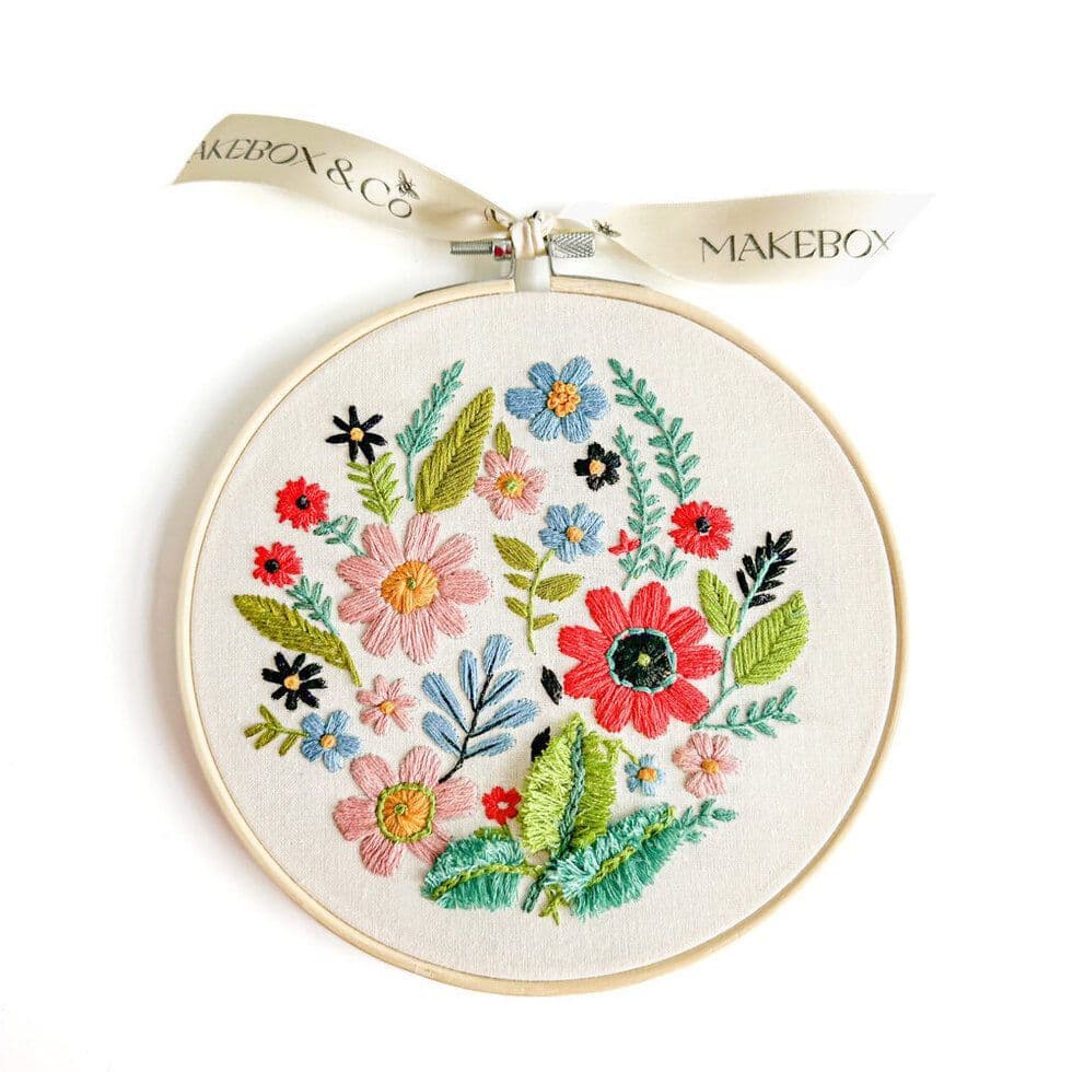 Makebox Wildflower Cream embroidery kit