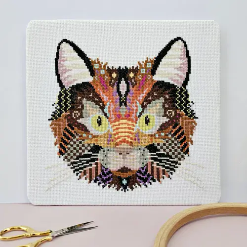 Mandala Black Cat by Meloca Designs printed cross stitch chart