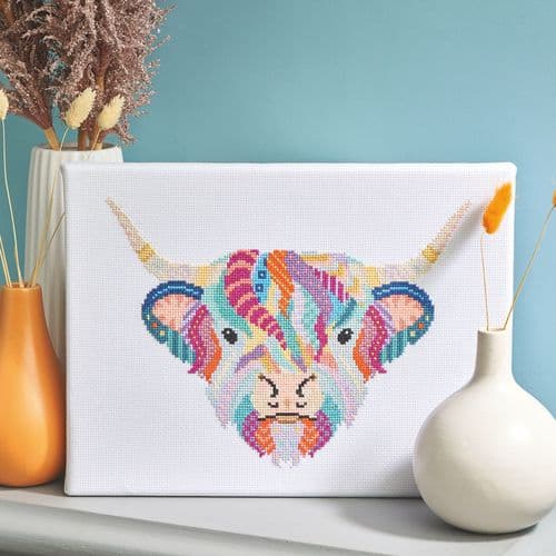 Mandala Highland Colourful Cow WOXS Issue 342 project pack
