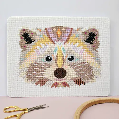 Mandala Raccoon by Meloca Designs printed cross stitch chart