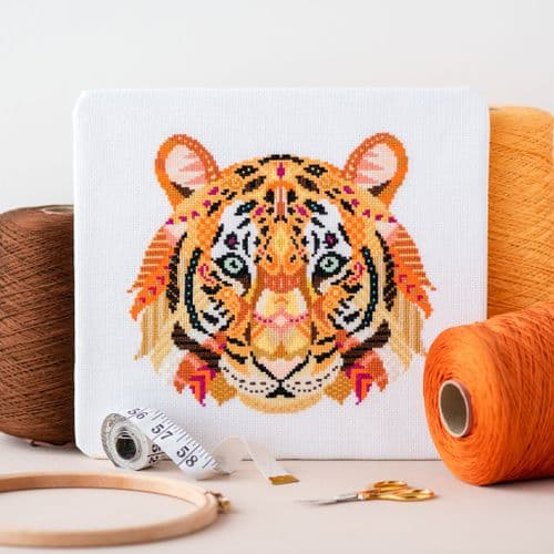 Mandala Tiger by Meloca Designs printed cross stitch chart