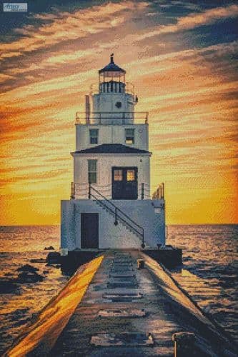Manitowoc Lighthouse by Artecy printed cross stitch chart