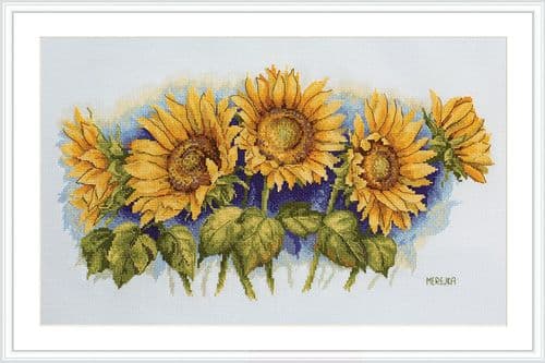 Merejka Bright Sunflowers cross stitch kit