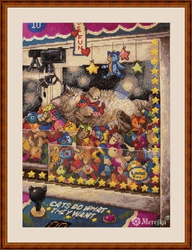 Merejka Cats Do What They Want cross stitch kit
