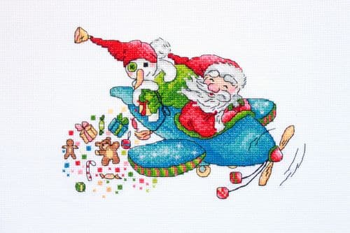 Merejka Christmas Flight cross stitch kit