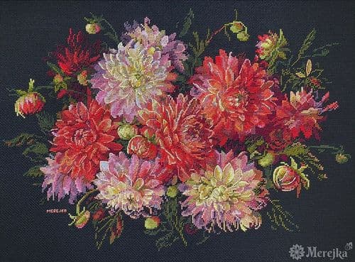 Merejka Dahlias cross stitch kit