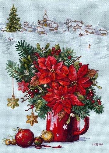 Merejka Happy Holidays Christmas cross stitch kit