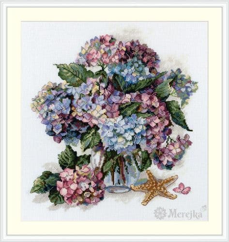 Merejka Hydrangea cross stitch kit