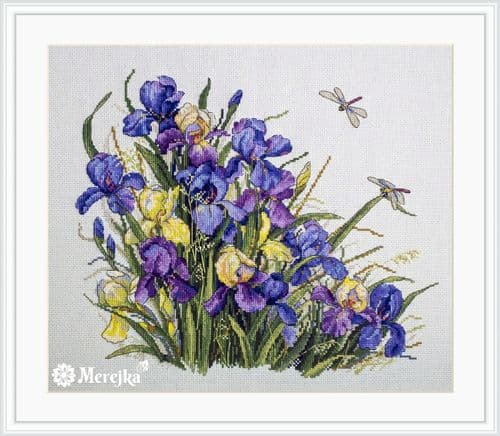 Merejka Irises cross stitch kit