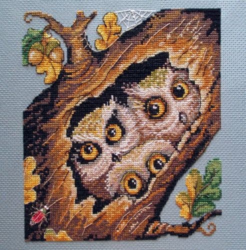 Merejka Owls cross stitch kit