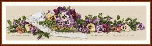 Merejka Pansy Waltz cross stitch kit