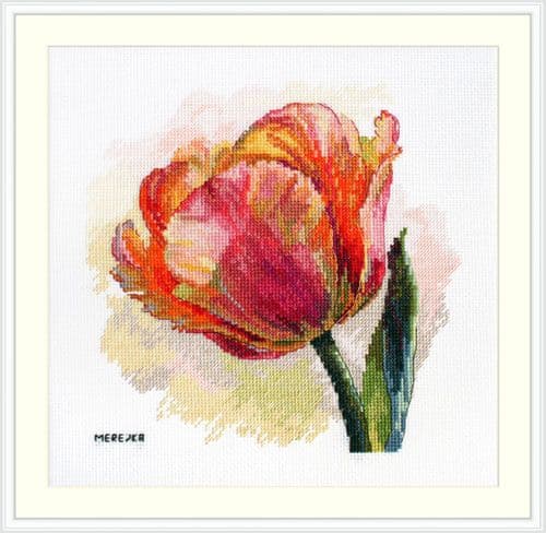Merejka Parrot Tulip cross stitch kit
