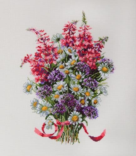 Merejka The Field Bouquet cross stitch kit