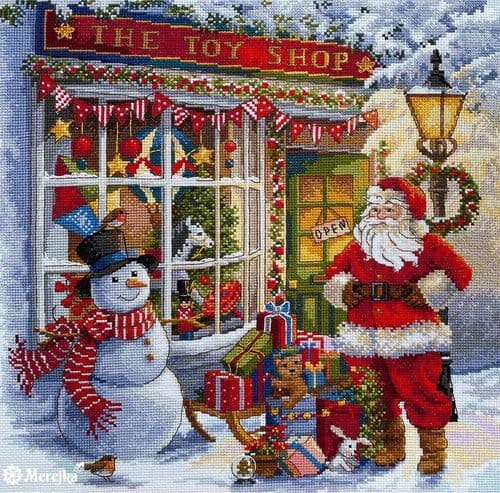 Merejka Toy Shop Christmas cross stitch kit
