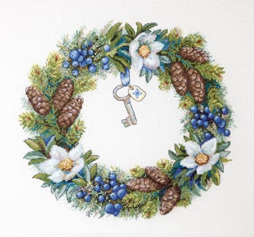 Merejka Winter Wreath Fruits and Florals cross stitch kit