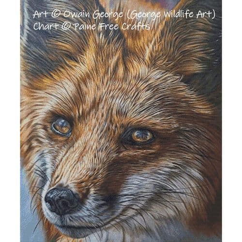 Midnight Amber (Fox) by Paine Free Crafts printed cross stitch chart