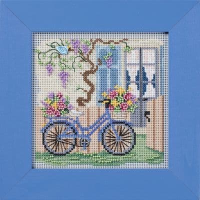 Mill Hill Blue Bicycle beaded cross stitch kit