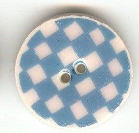 Mill Hill Blue Checker button 63016
