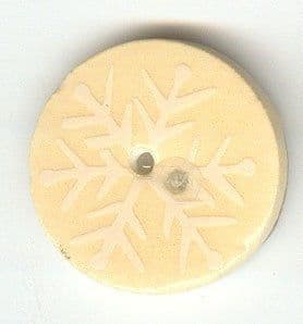 Mill Hill Cream Snowflake button 63008