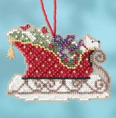 Mill Hill Evergreen Sleigh beaded cross stitch kit