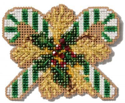 Mill Hill Green Candy Canes beaded cross stitch kit
