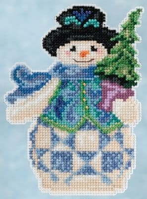 Mill Hill Jim Shore Evergreen Snowman beaded cross stitch kit