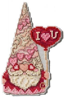 Mill Hill Jim Shore Gnome with Heart beaded cross stitch kit