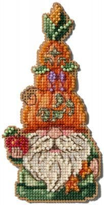 Mill Hill Jim Shore Harvest Pumpkin Gnome beaded cross stitch kit