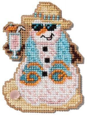 Mill Hill Snowman Vacation beaded cross stitch kit