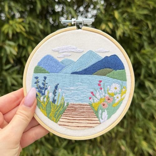 Milpoint Blooming Blue Lake Freestyle embroidery kit