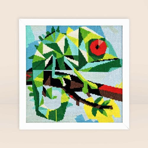 Milpoint Chameleon on a Branch Tapestry kit