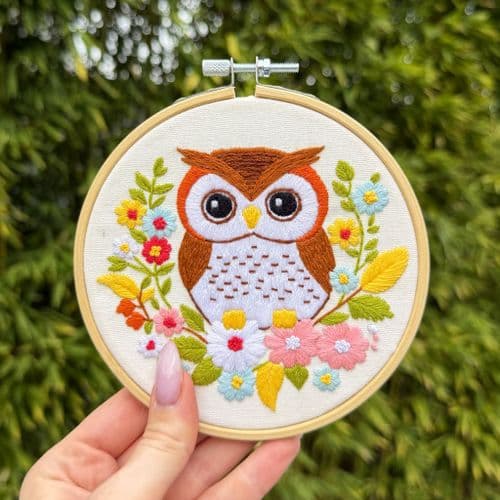 Milpoint Floral Owl Freestyle embroidery kit