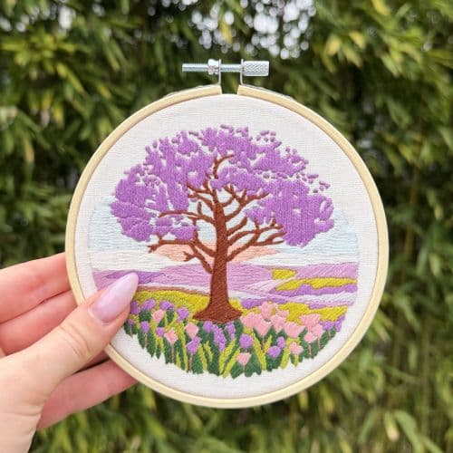 Milpoint Jacaranda on the Plain Freestyle embroidery kit