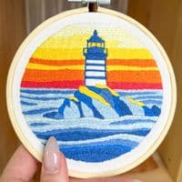 Milpoint Lighthouse at Dusk Freestyle embroidery kit