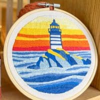 Milpoint Lighthouse at Dusk Freestyle embroidery kit