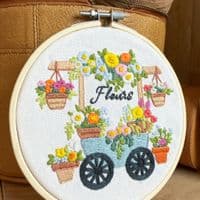 Milpoint The Flower Wheelbarrow Freestyle embroidery kit