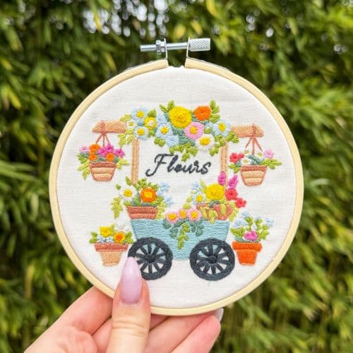 Milpoint The Flower Wheelbarrow Freestyle embroidery kit